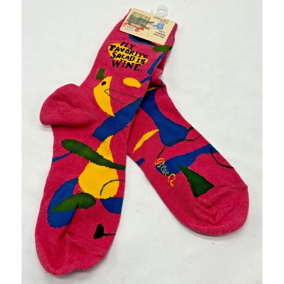 WINE IS MY SALAD ~ Blue Q Cotton Socks~ Funny Joke Novelty Gift - Womens Sz 5-10 - Picture 3 of 5